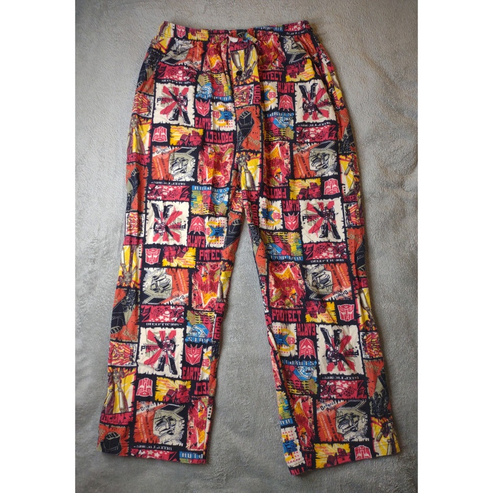 Transformers Animated Series 2009 Flannel Pajama Bottoms Unisex XL Cotton Y2K